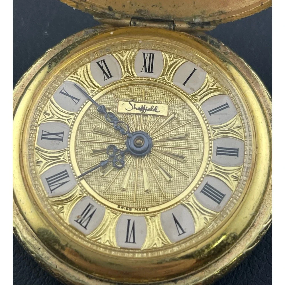 Antique Sheffield Pocket Watch‎ Gold Filled Hunter Case Roman Dial NOT RUNNING